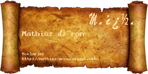 Mathisz Áron névjegykártya